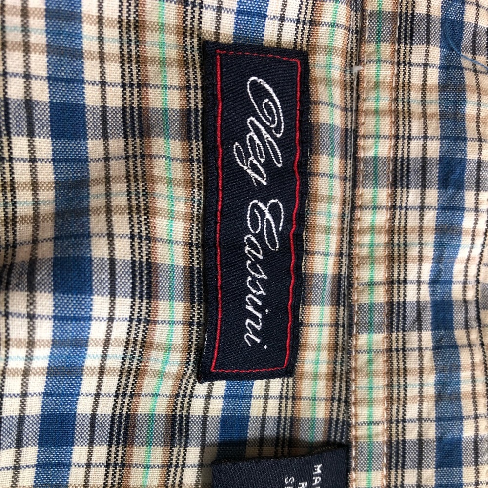 Oleg Cassini plaid long sleeve used shirt - Picture 2 of 5